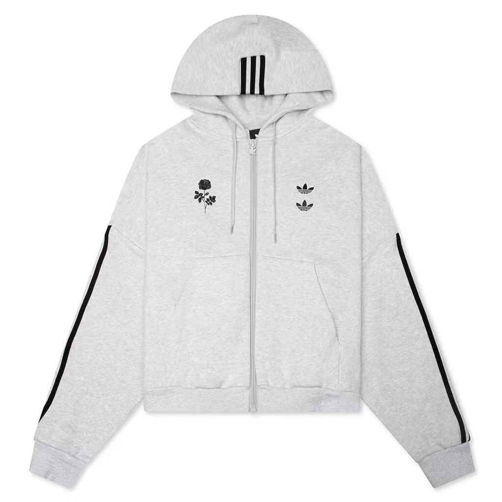 adidas adidas Originals x Willy Chavarria Full Zip Logo Hoodie - Light Grey Heather
