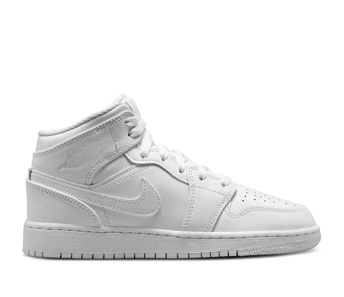 Air Jordan 1 Mid Triple White (2023) — Enfant — vue principale