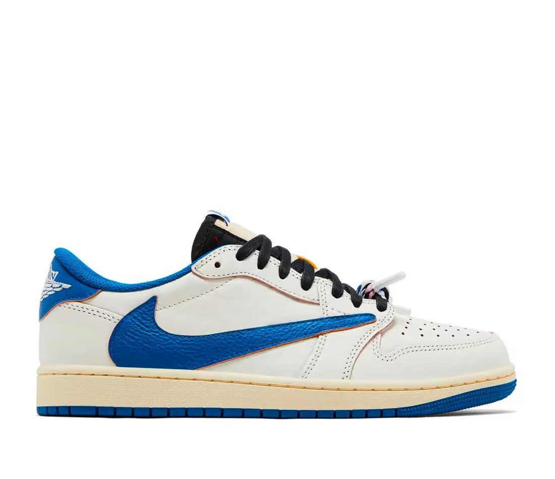 Jordan Air Jordan 1 Retro Low OG SP Fragment x Travis Scott Sail Military Blue