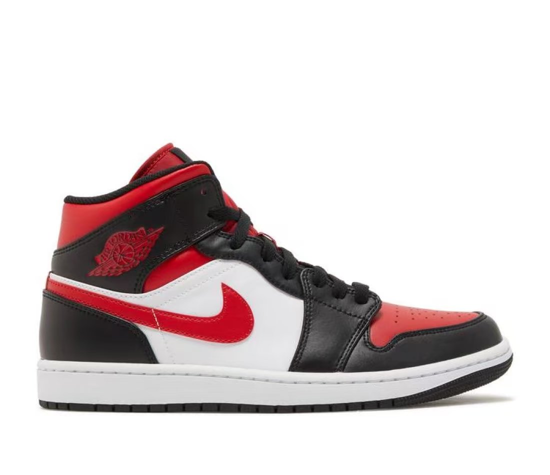 Jordan Air Jordan 1 Mid White Black Red (2022)