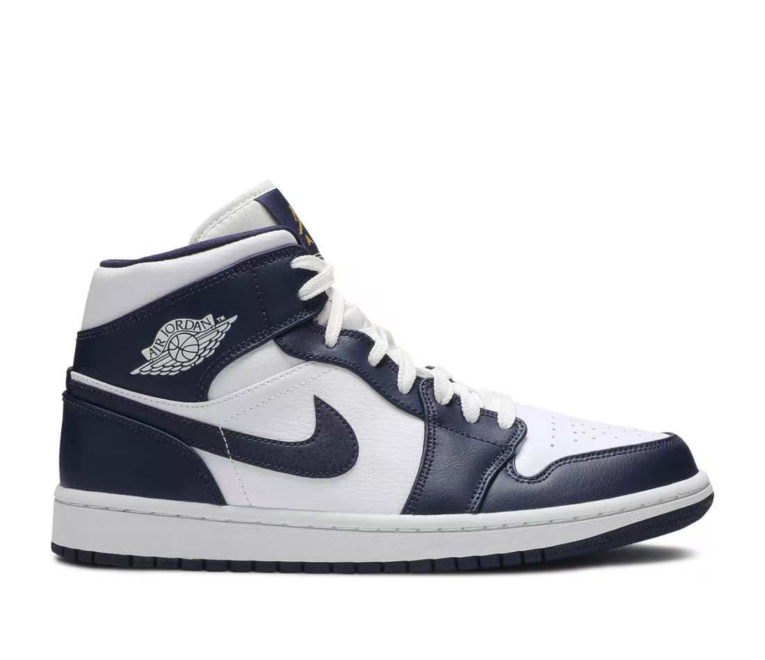 Jordan Air Jordan 1 Mid White Metallic Gold Obsidian
