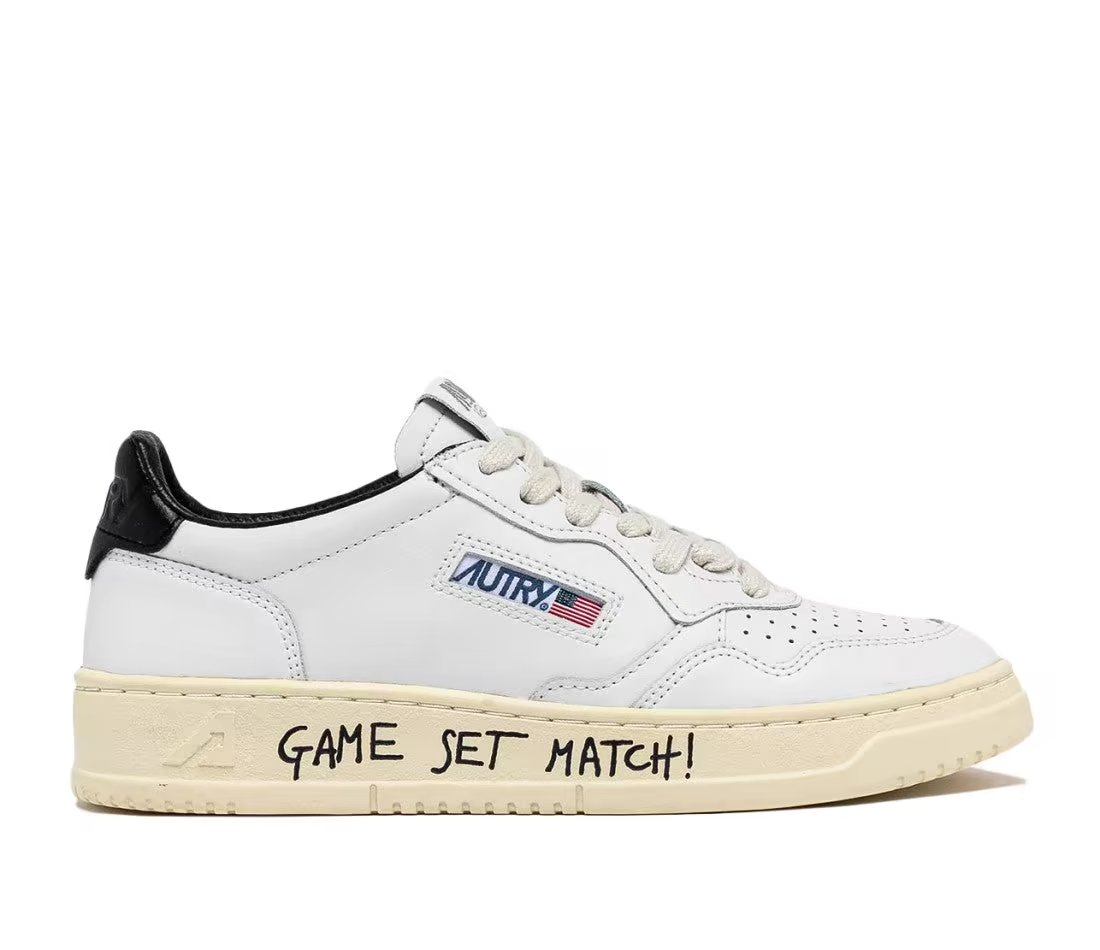 Autry Autry Medalist Leather Low Game Set Match! White Black