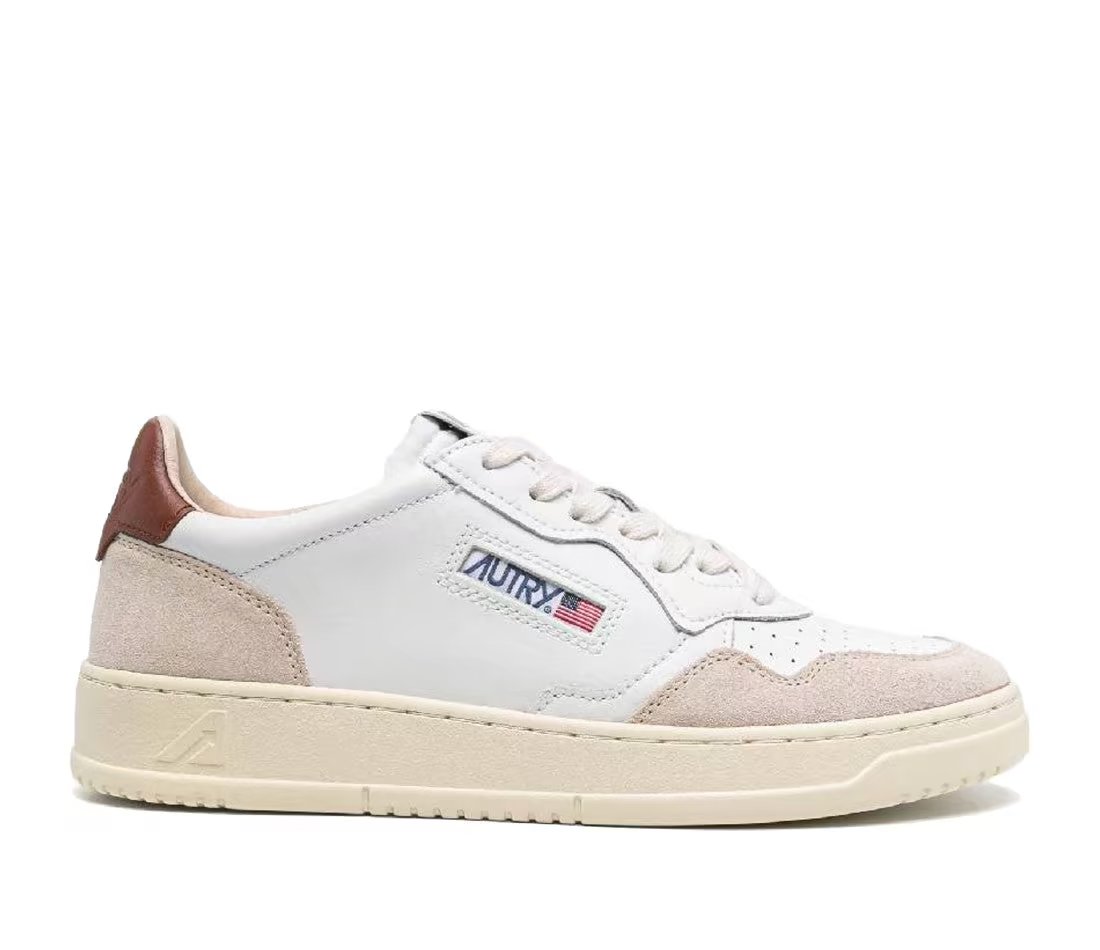 Autry Medalist Leather Low Suede Coco Shell — vue principale