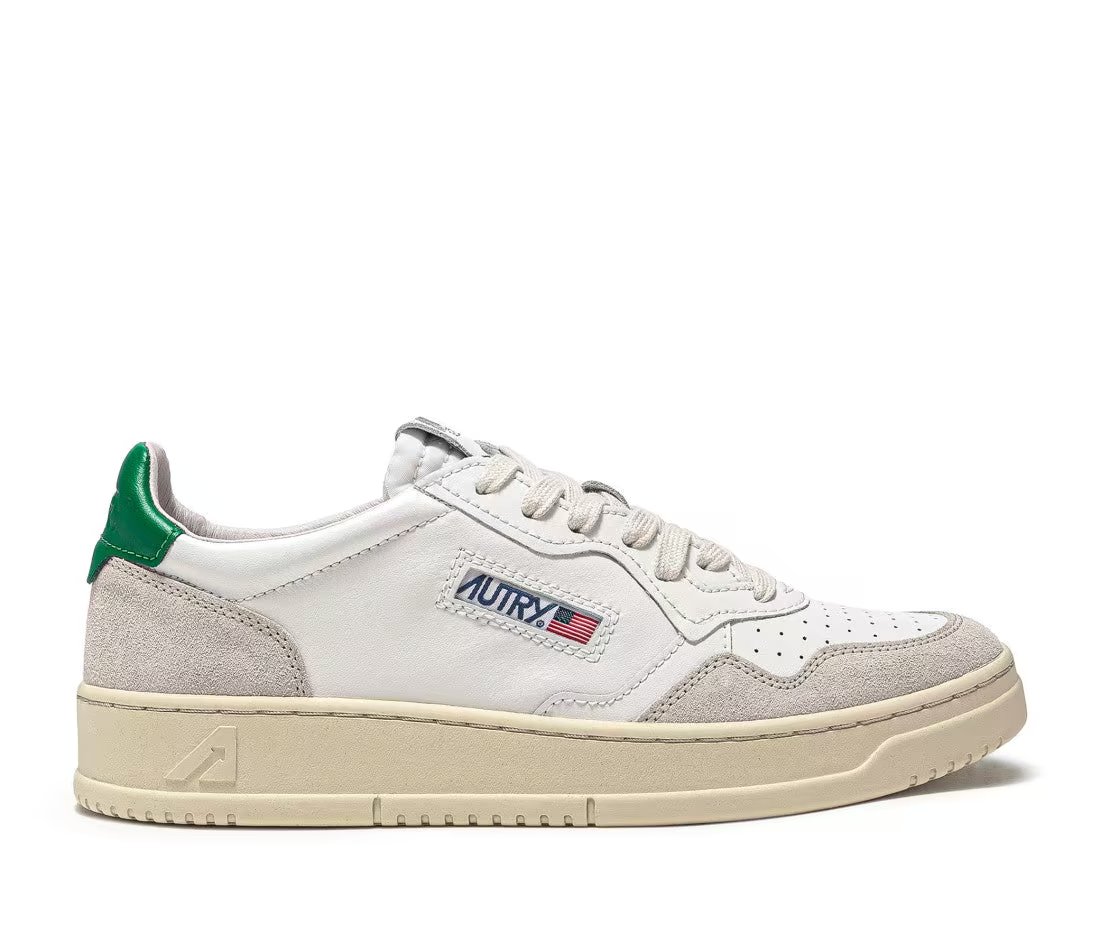 Autry Medalist Leather Low White Amazon Beige