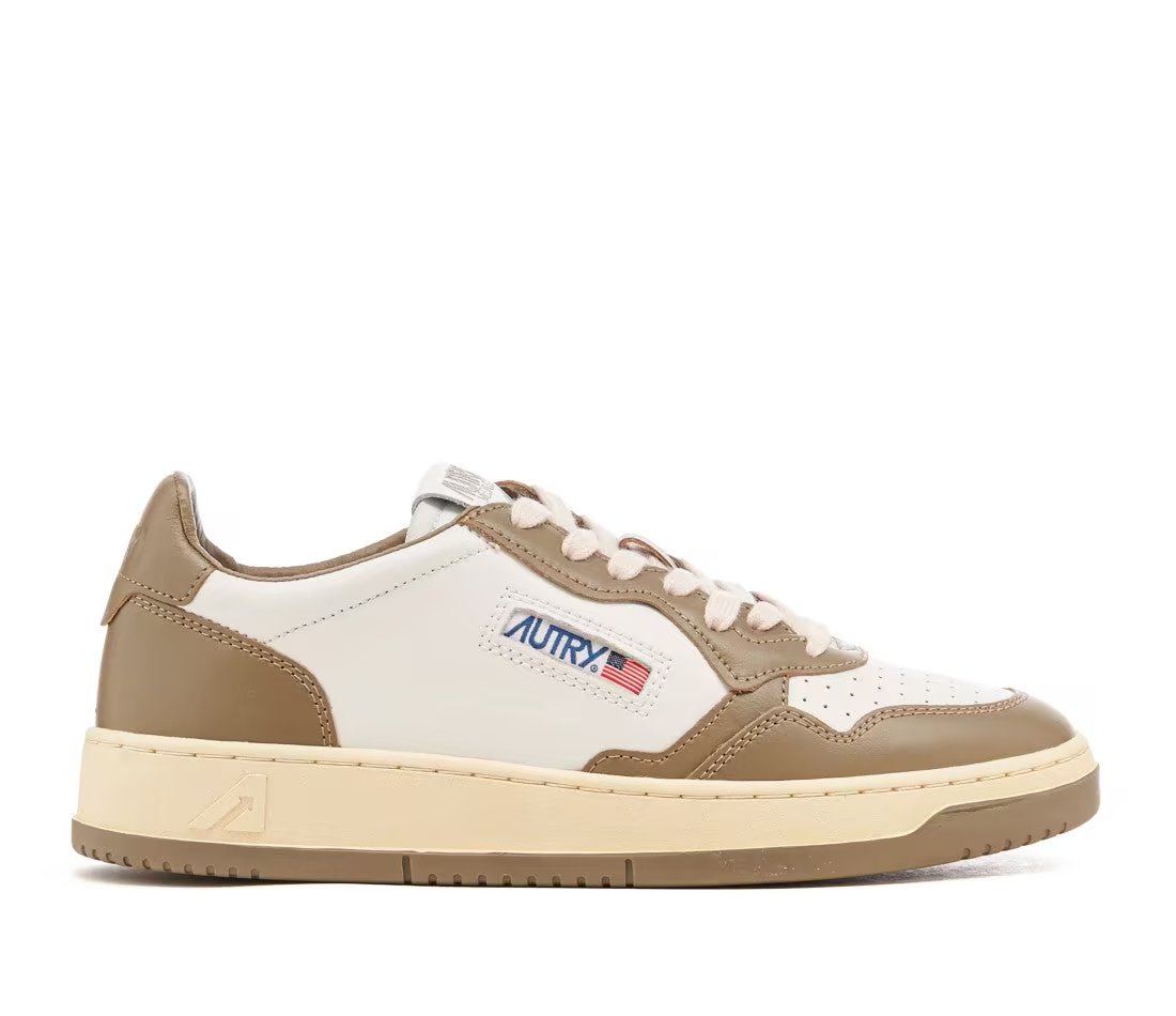 Autry Autry Medalist Leather Low White Covert Green