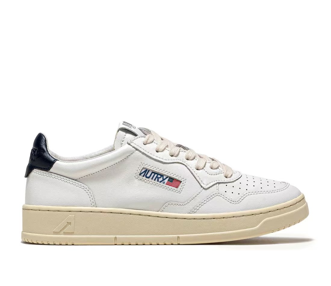 Autry Autry Medalist Leather Low White Dark Blue