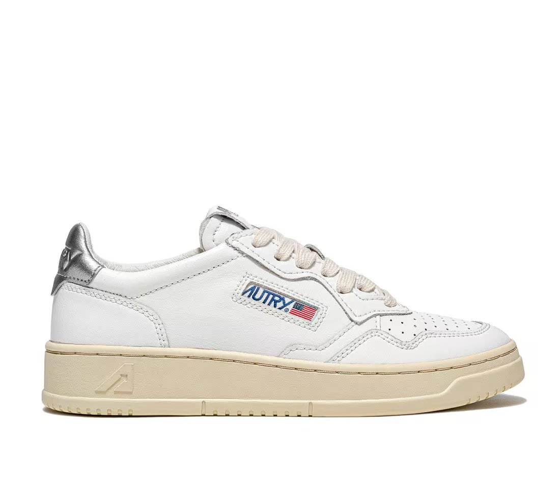 Autry Autry Medalist Leather Low White Silver