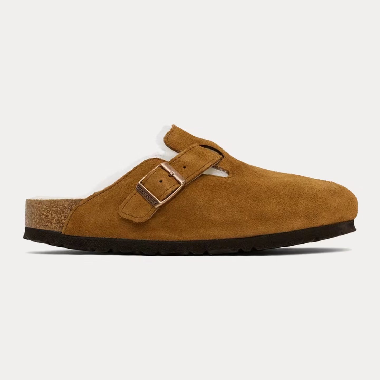 Birkenstock Boston Shearling Suede Mink Clogs