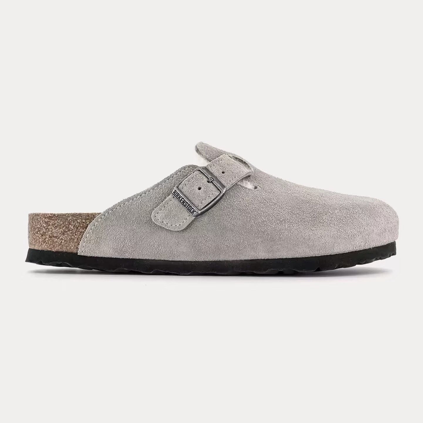 Boston Shearling Suede Stone Coin Clogs
