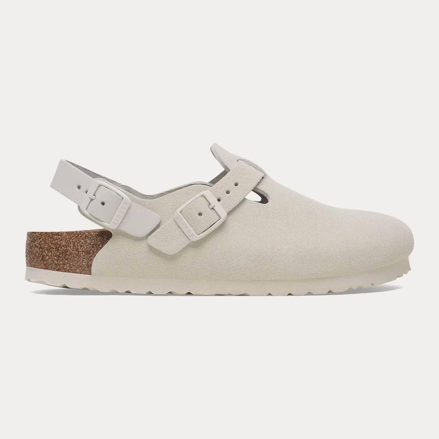 Tokio Suede Antique White Clogs