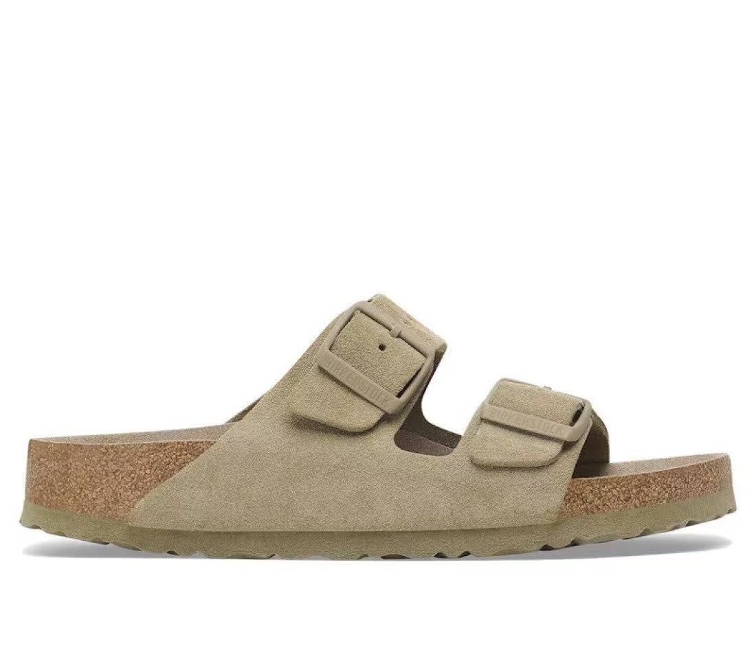 Birkenstock Birkenstock Arizona Soft Footbed Suede Faded Khaki