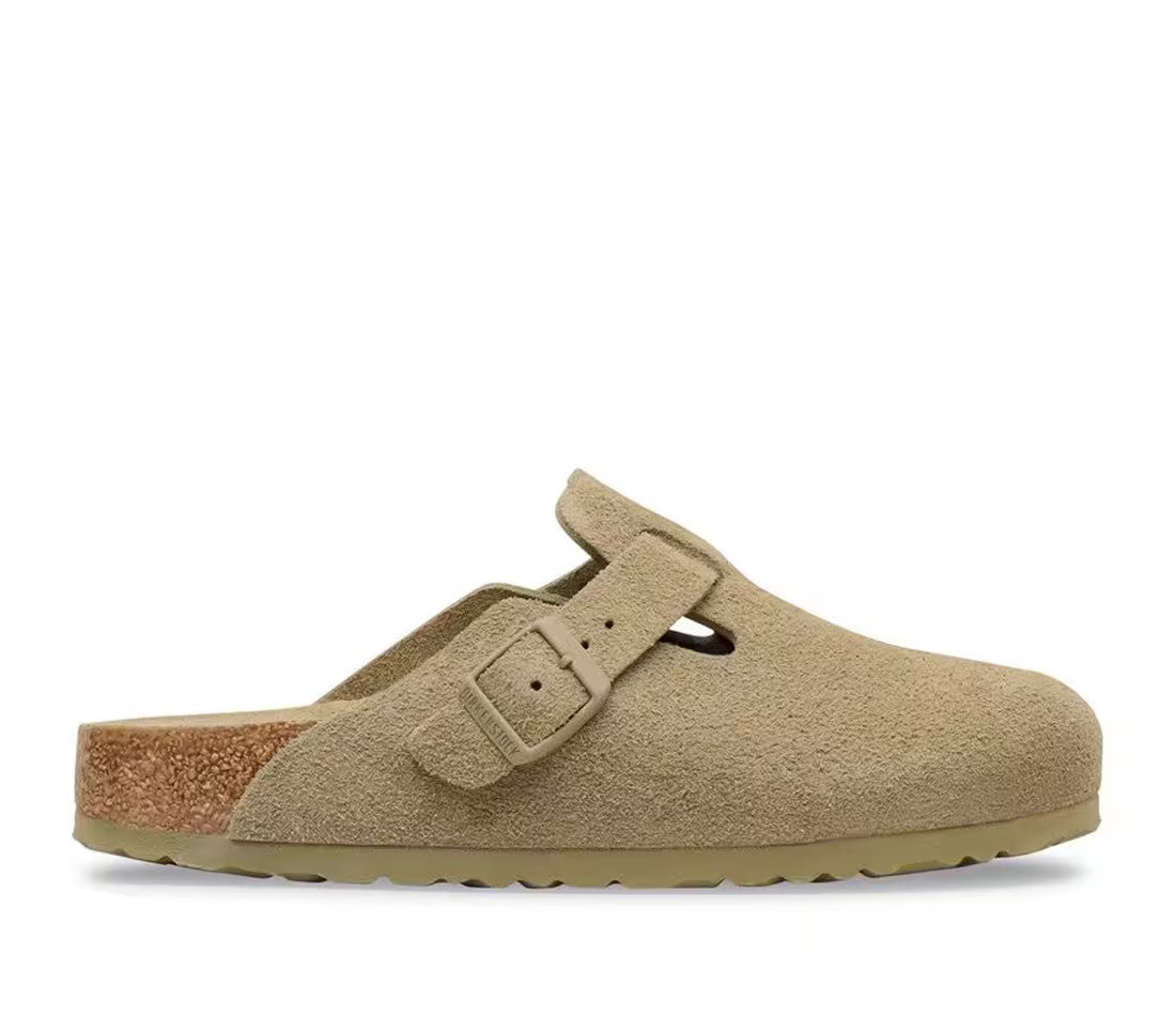 Birkenstock Birkenstock Boston Soft Footbed Suede Faded Khaki