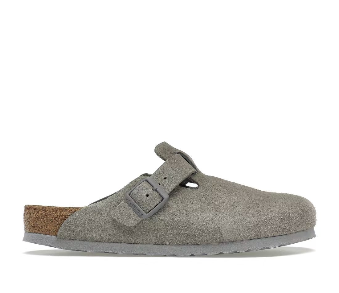Birkenstock Birkenstock Boston Soft Footbed Suede Stone Coin