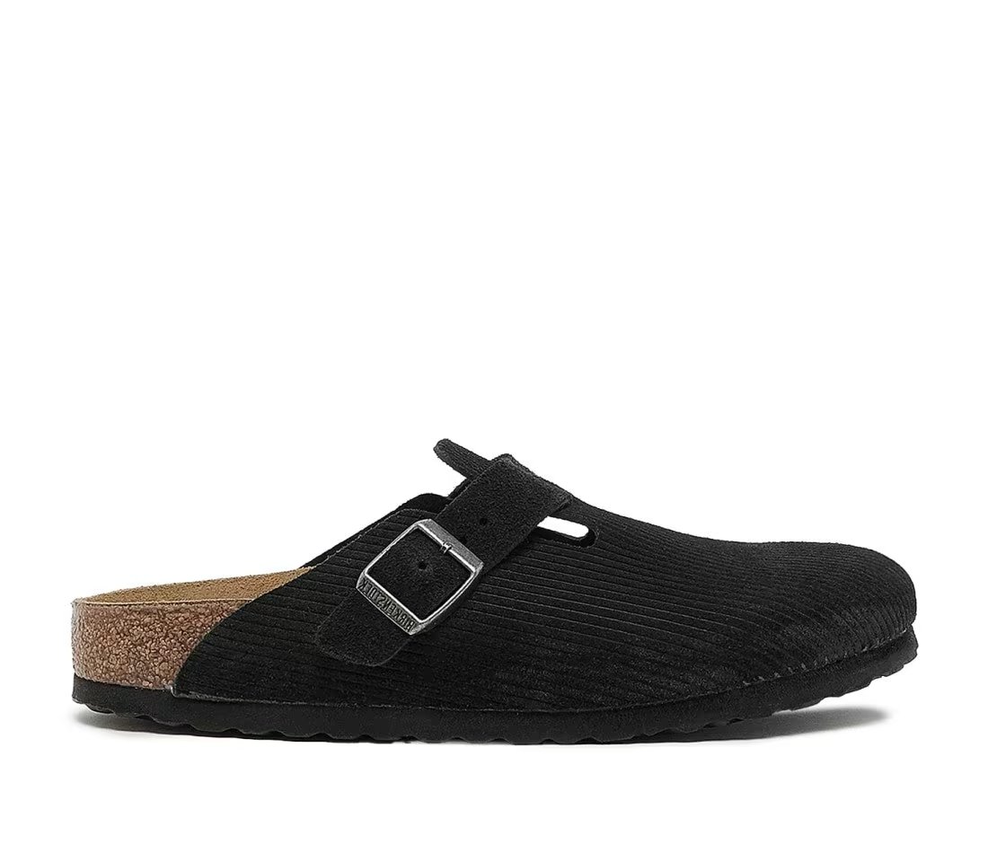 Birkenstock Birkenstock Boston Embossed Corduroy Suede Black