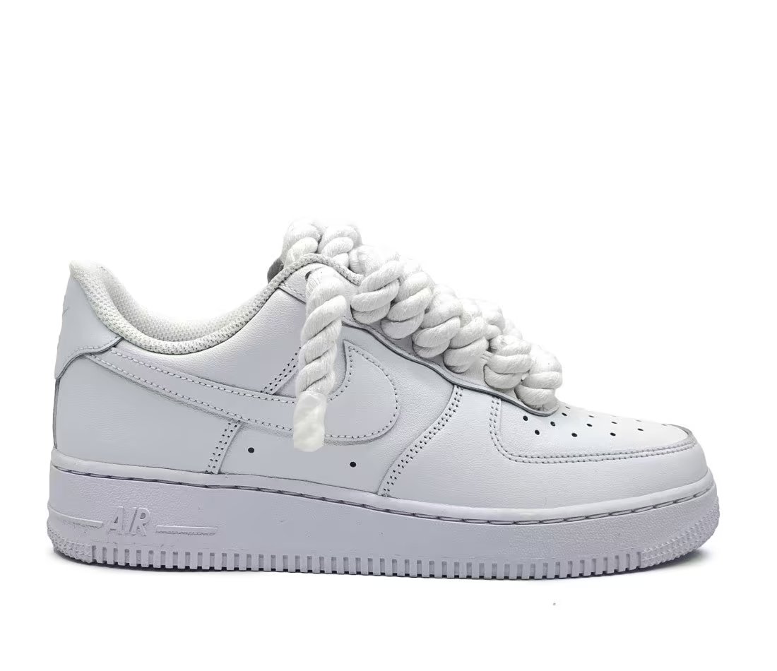 Nike Nike Air Force 1 Low White Custom Lacets Corde Blanc