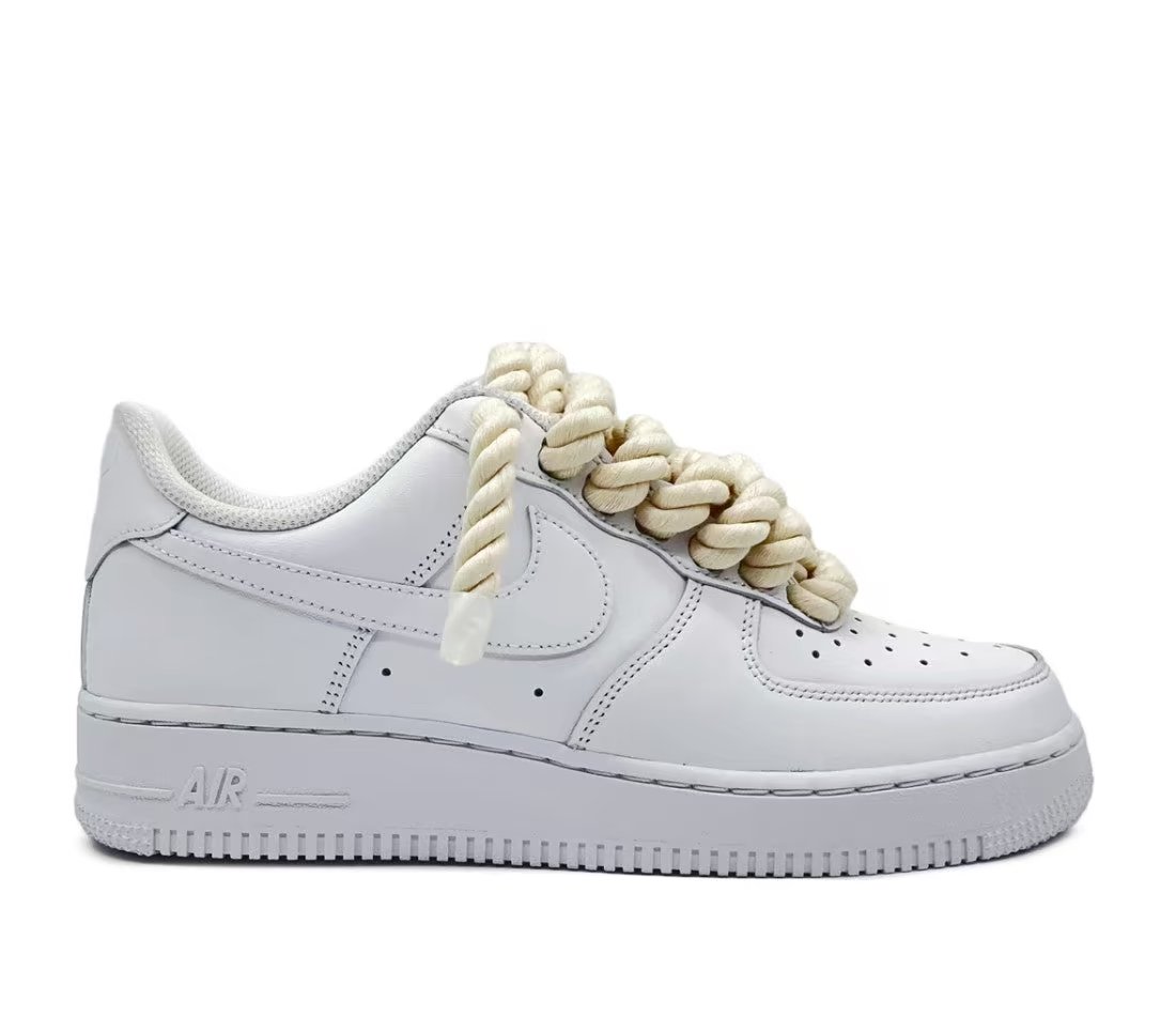 Nike Nike Air Force 1 Low White Custom Lacets Corde Cream