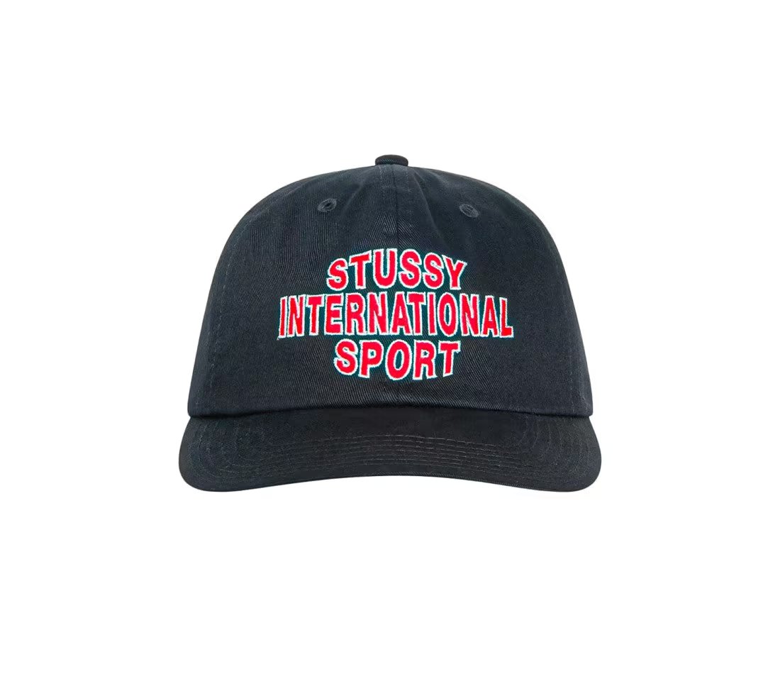Supreme Stussy Mid-Depth International Sport Strapback Black