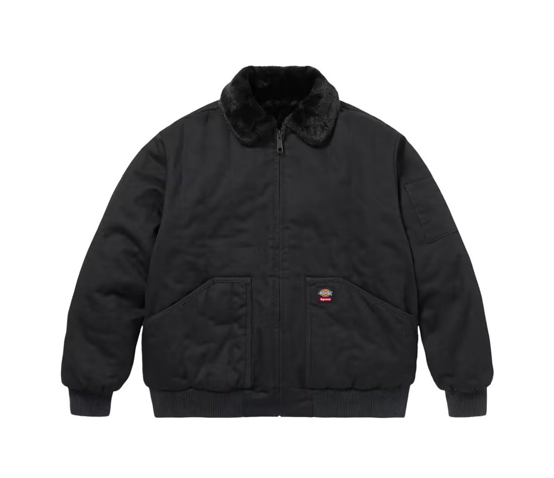 Supreme Supreme Dickies Reversible Quilted Faux Fur Work Jacket Black