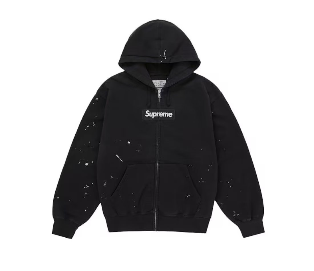 Supreme Supreme MM6 Maison Margiela Box Logo Zip Up Hooded Sweatshirt Black