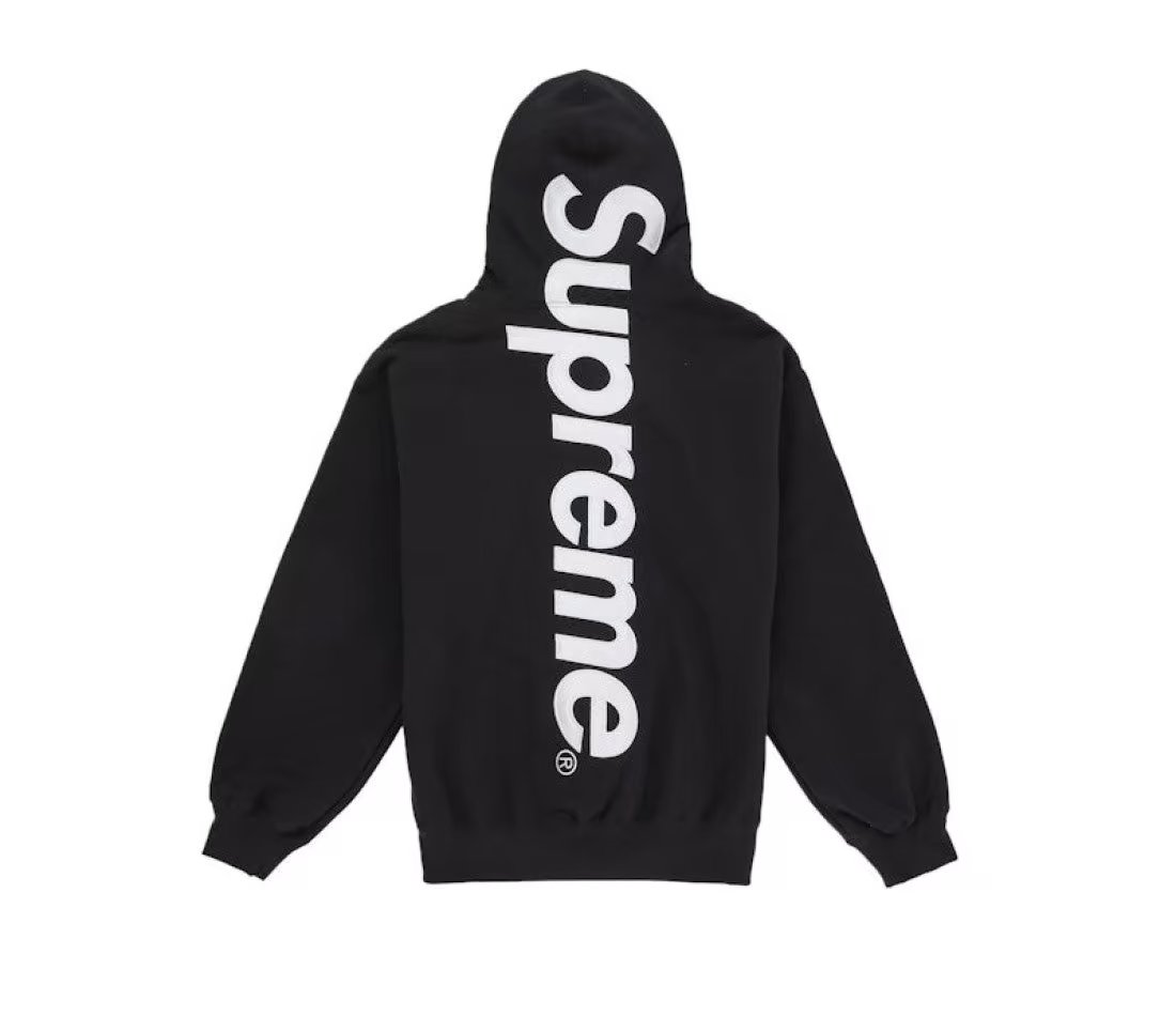 Supreme Supreme Satin Applique Hooded Sweatshirt (SS26) Black