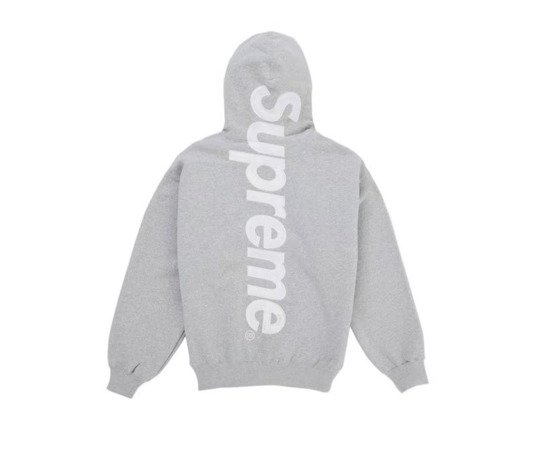Supreme Supreme Satin Applique Hooded Sweatshirt (SS26) Heather Grey