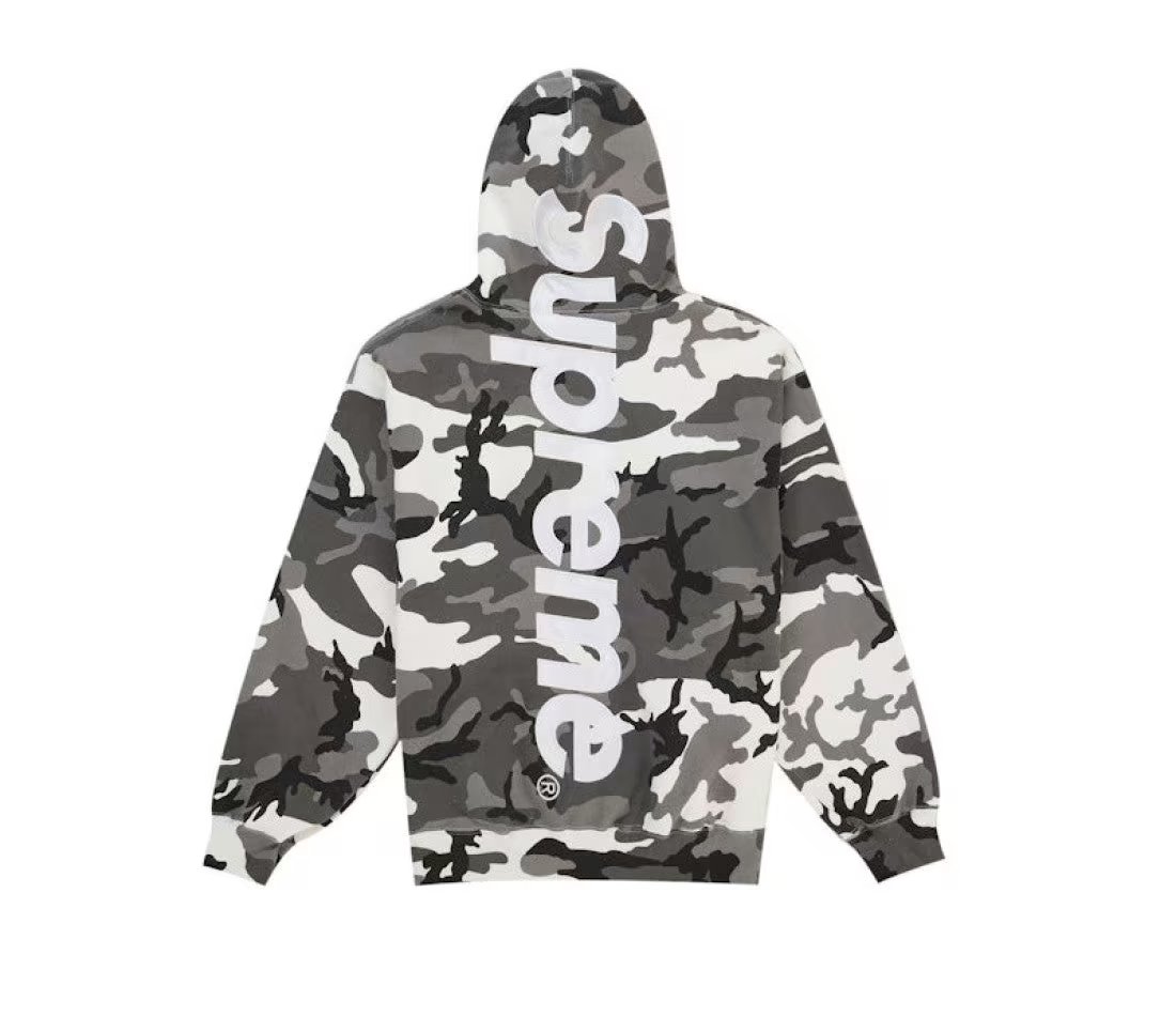 Supreme Supreme Satin Applique Hooded Sweatshirt (SS26) Snow Camo