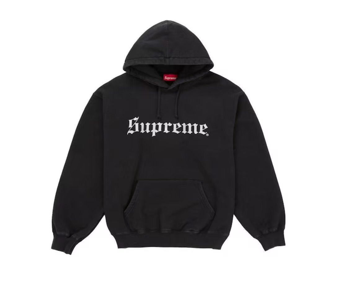Supreme Supreme Washed Old English Hooded Sweatshirt Black