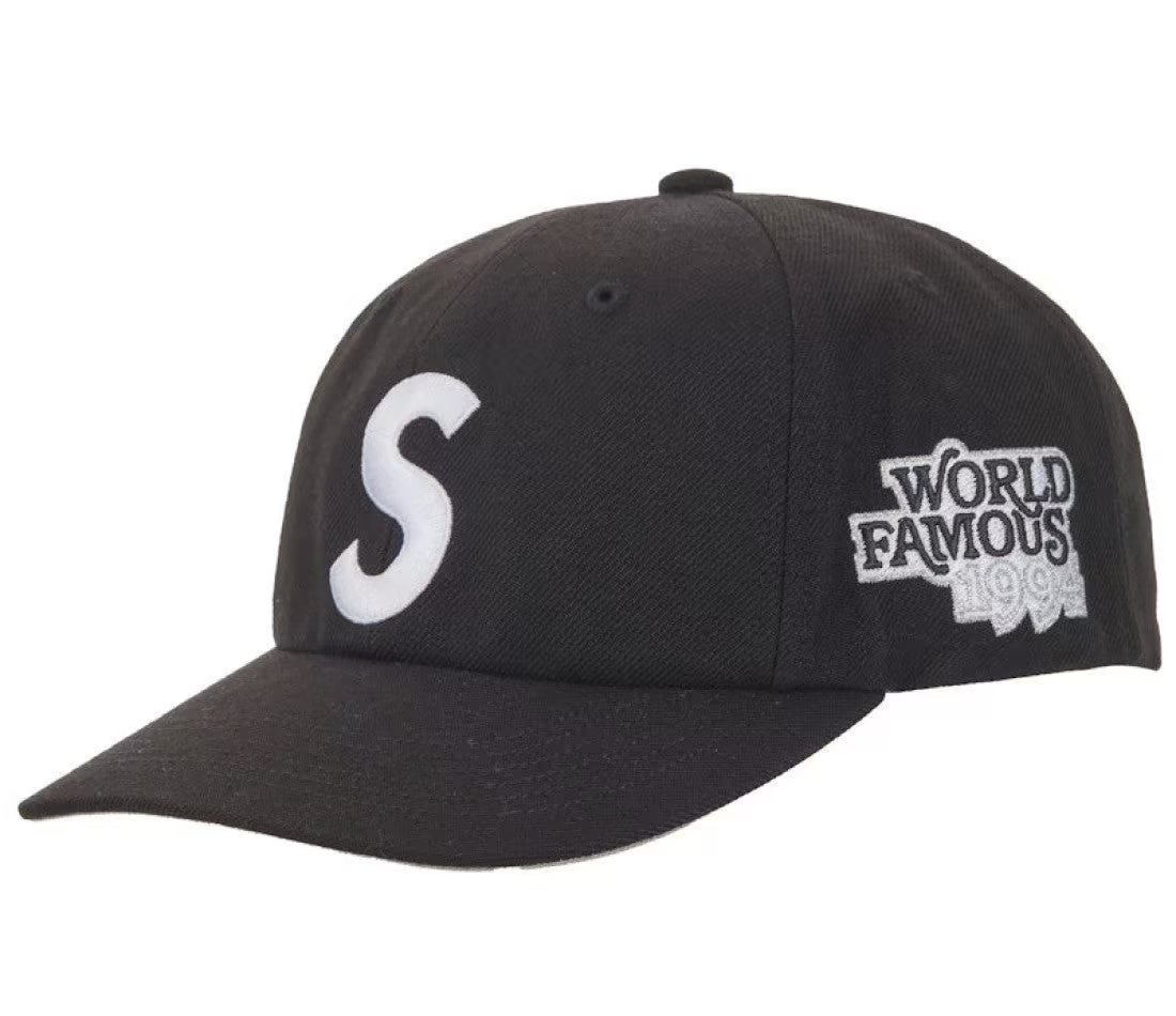 Supreme Supreme World Famous S Logo 6-Panel Hat Black
