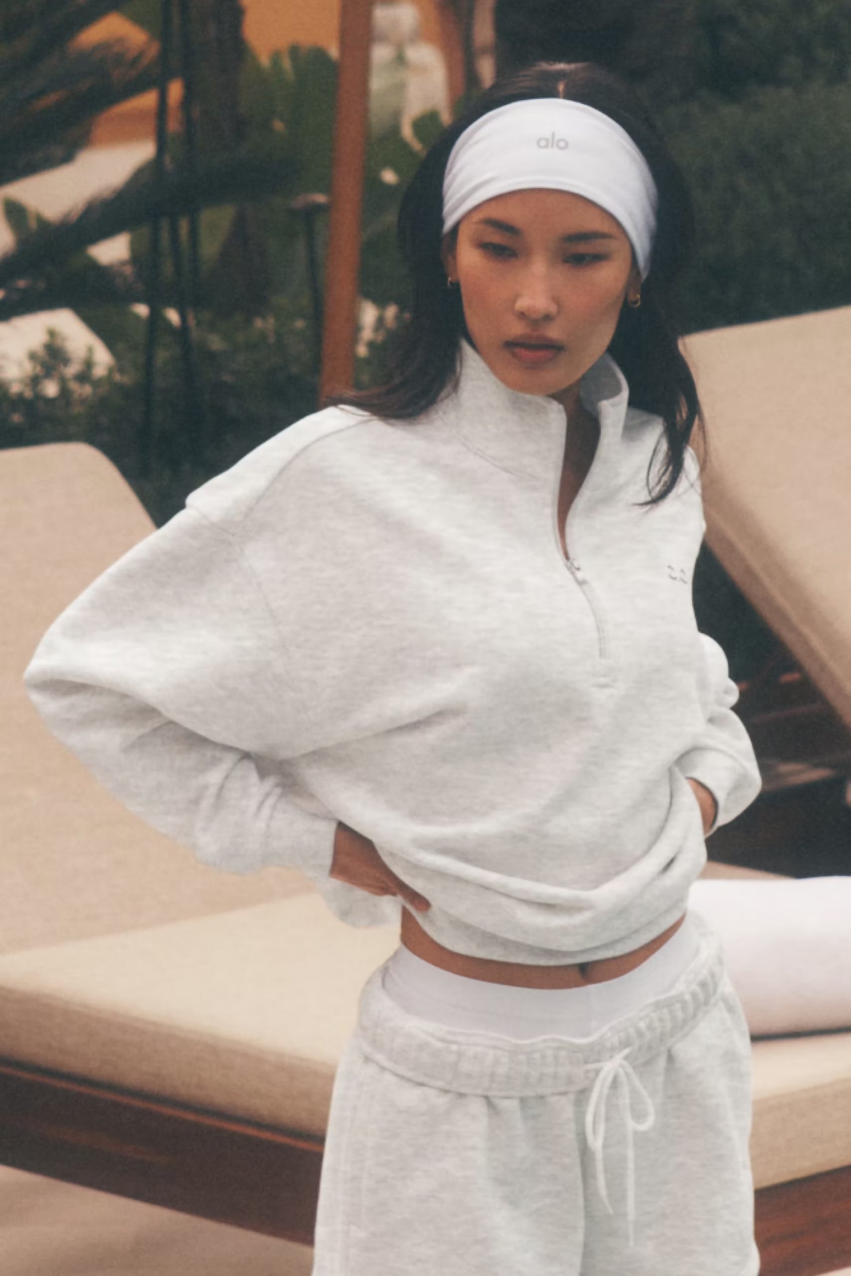 Accolade 1/4 Zip Pullover - White Heather — vue principale