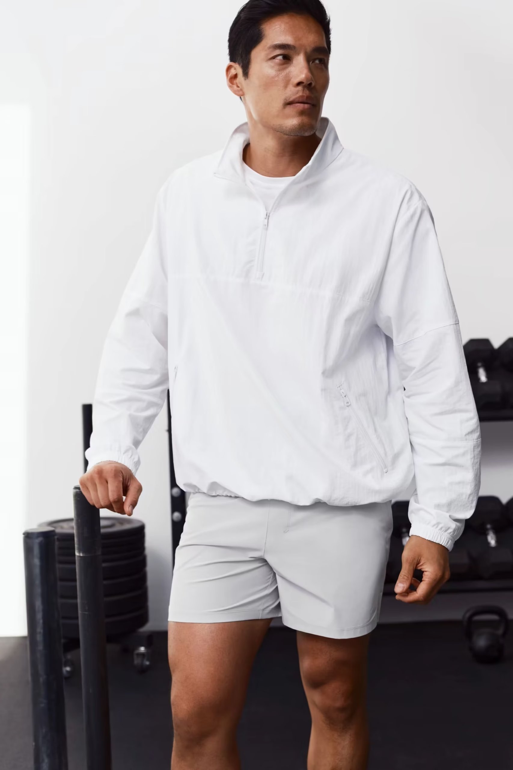 Light Weight Takeaway Track Pullover - White — vue principale