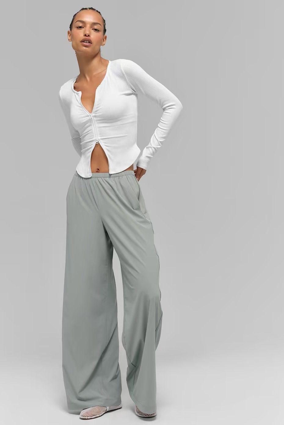 Breezy Wide Leg Pant (Long) - Lunar Grey — vue principale