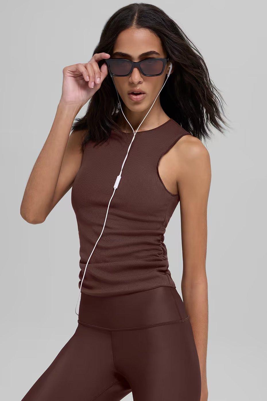 Ribbed En Pointe Tank - Brownstone — vue principale