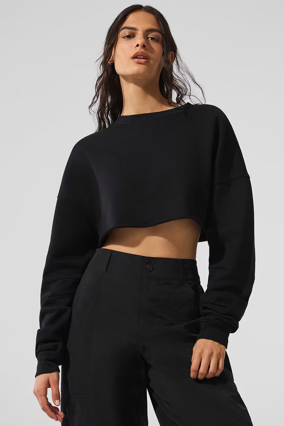 Extreme Cropped Pullover - Black — vue principale