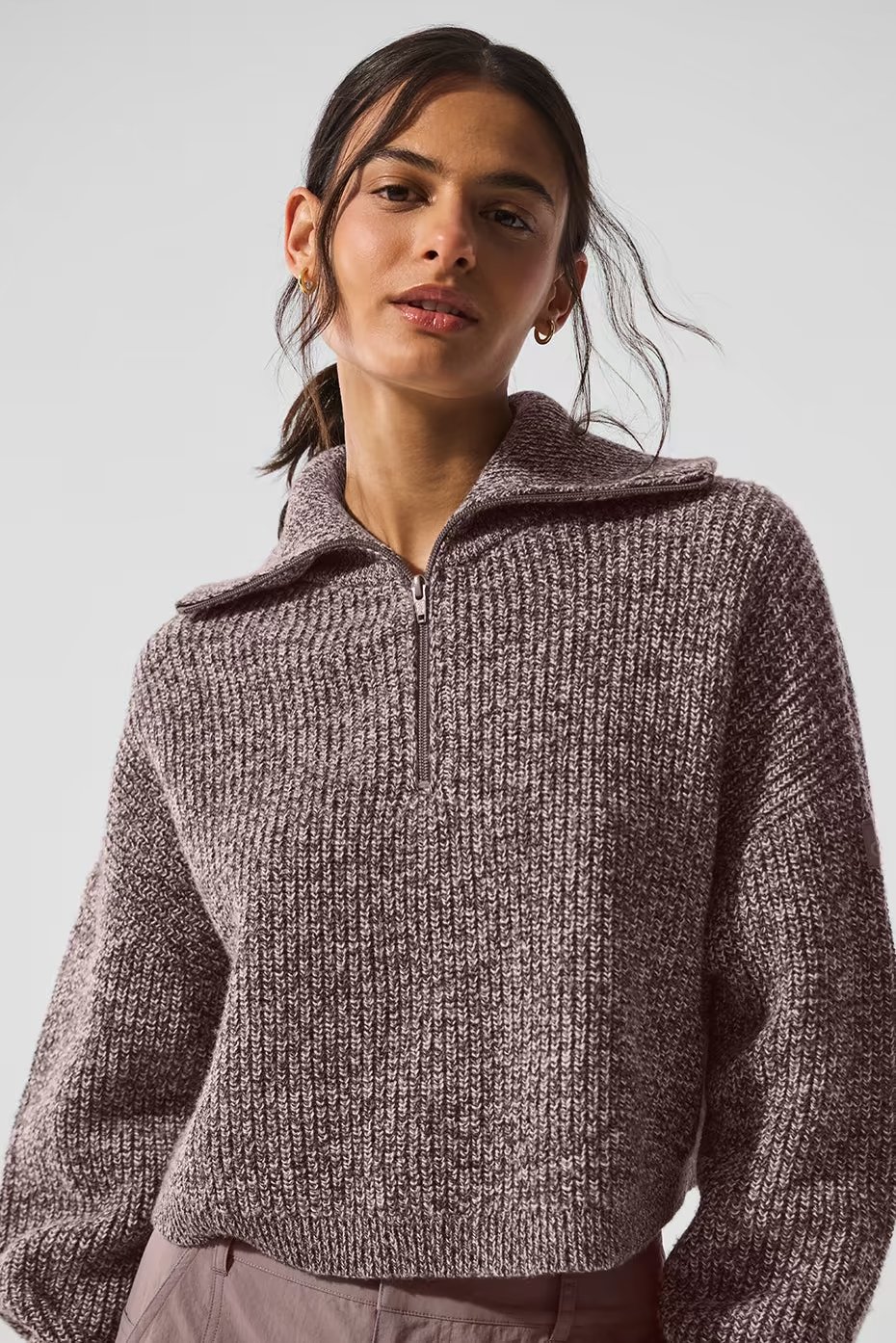 Marl Sweater 1/4 Zip Pullover - Mushroom Marl — vue principale