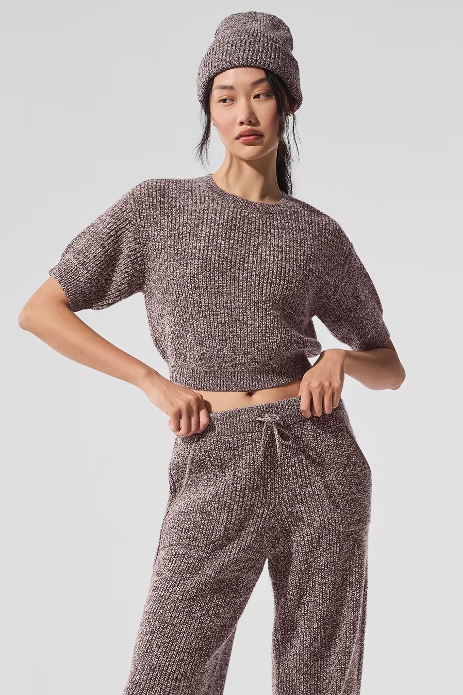 Marl Sweater Short Sleeve - Mushroom Marl — vue principale