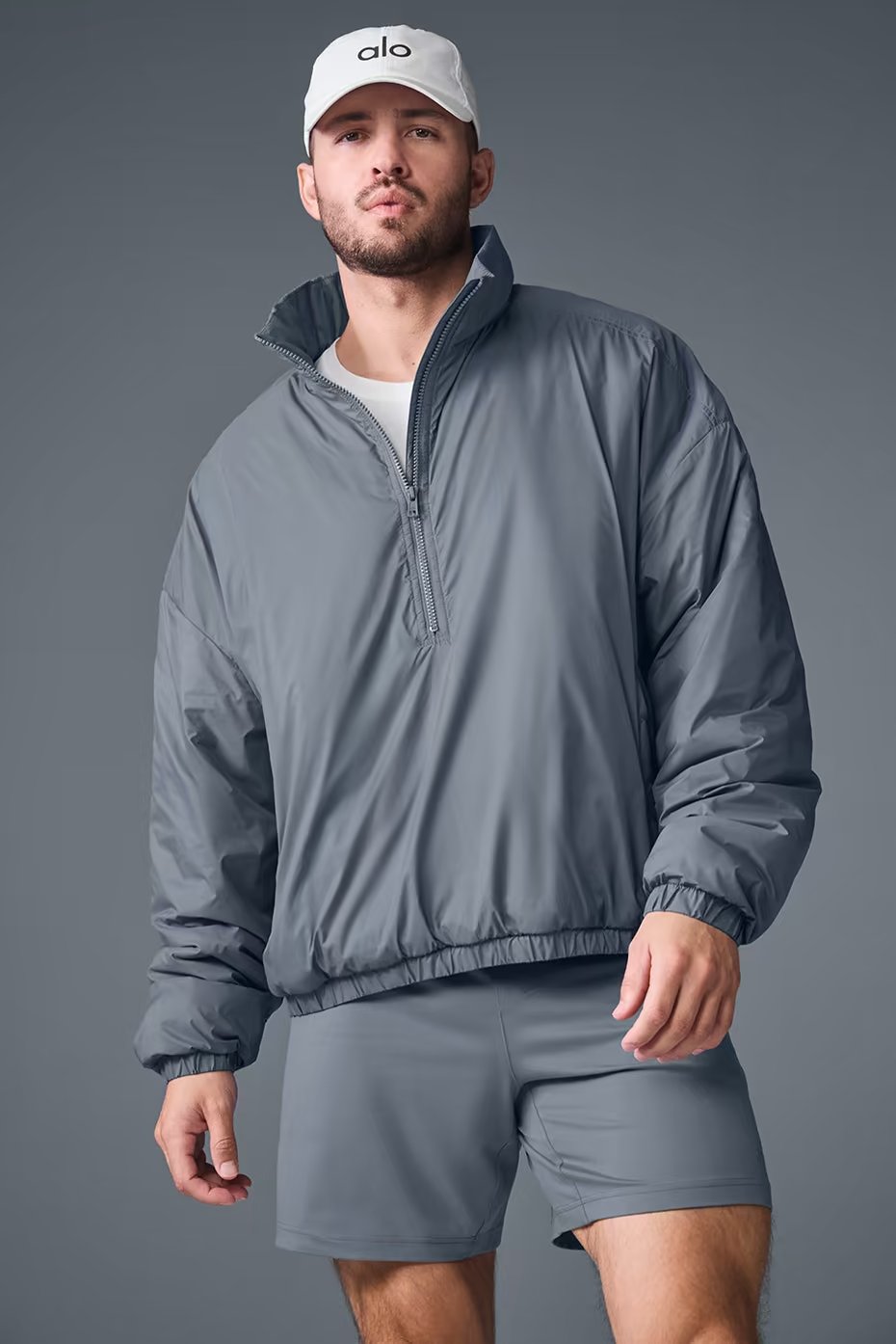 Latitude Light Weight 1/2 Zip Pullover Jacket - Steel Grey — vue principale
