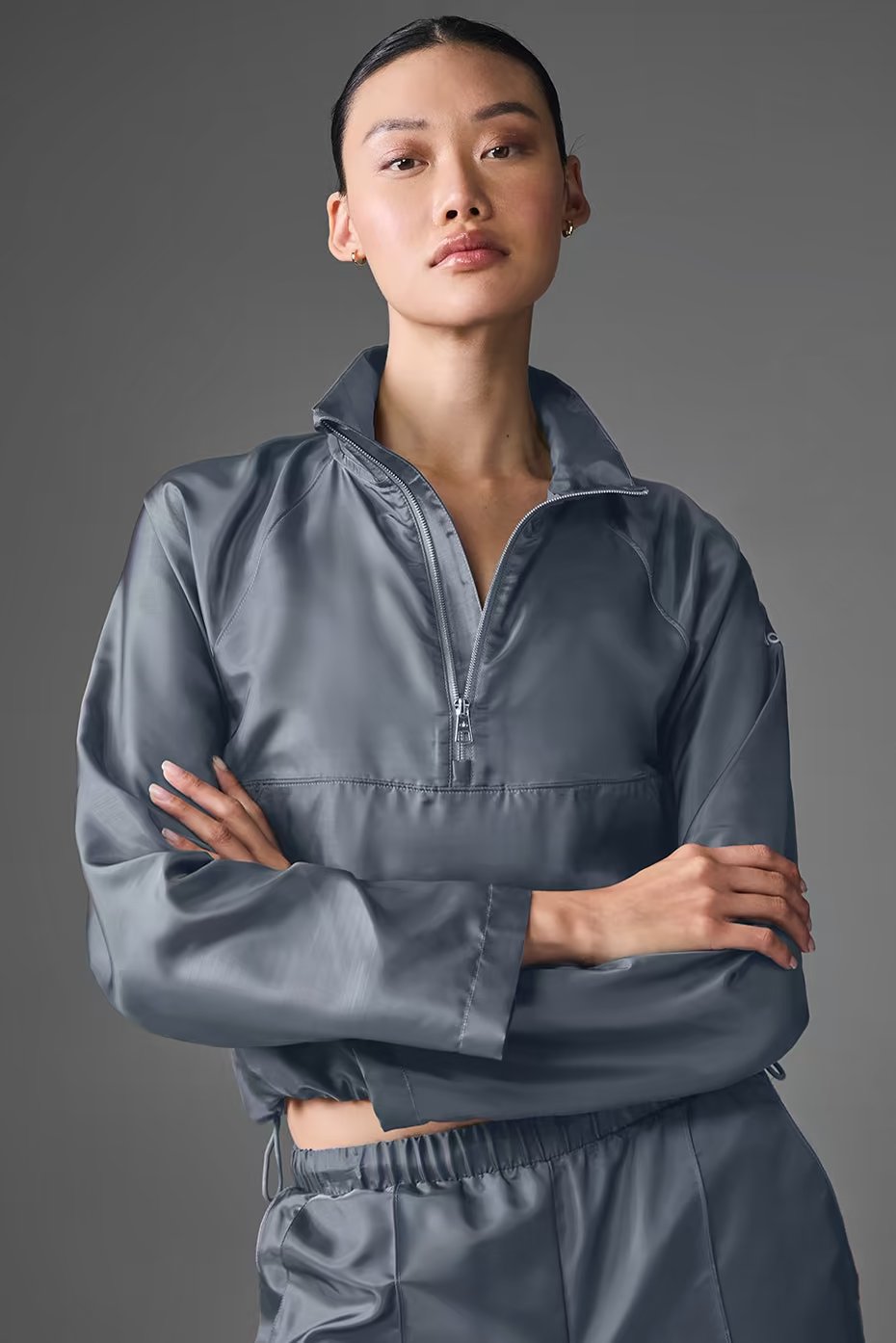 Cropped Afterglow Pullover - Steel Grey — vue principale