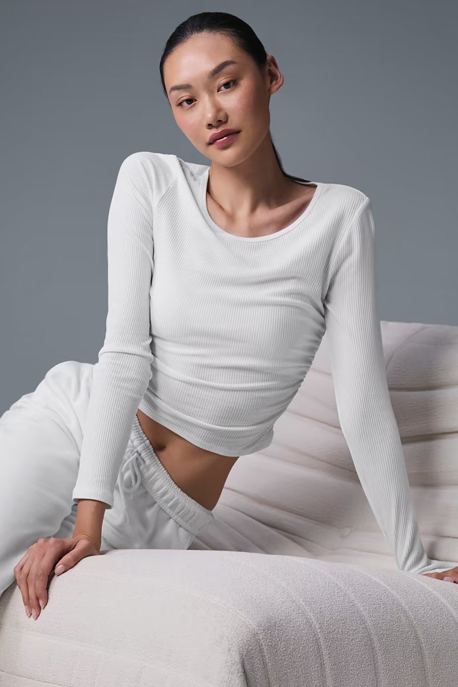 Alo Yoga Gather Long Sleeve - White