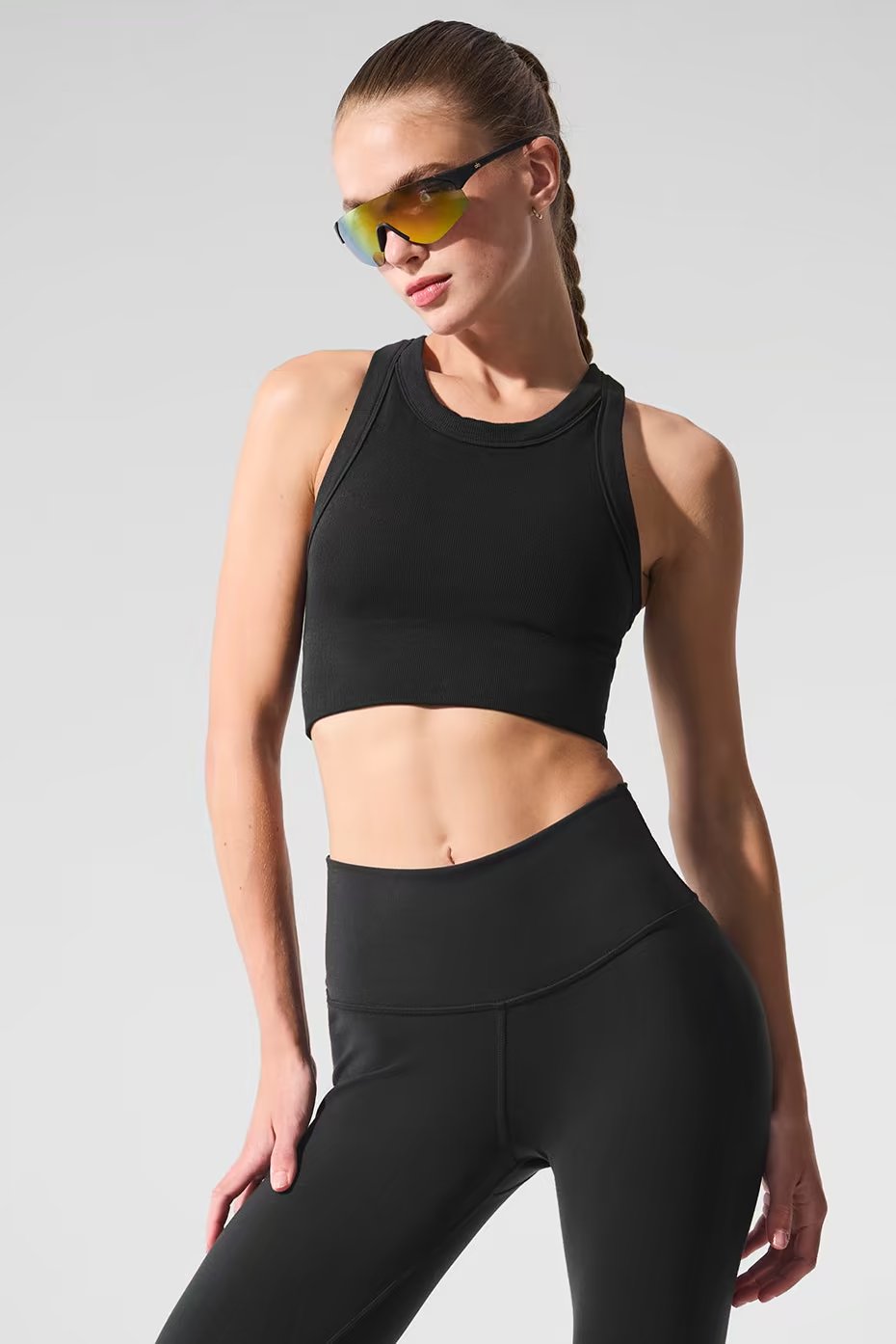 Alo Yoga Seamless Delight High Neck Bra - Black