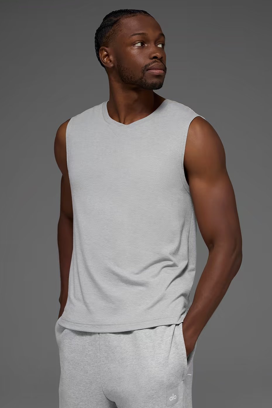 Alo Yoga The Triumph Muscle Tank - Athletic Heather Grey