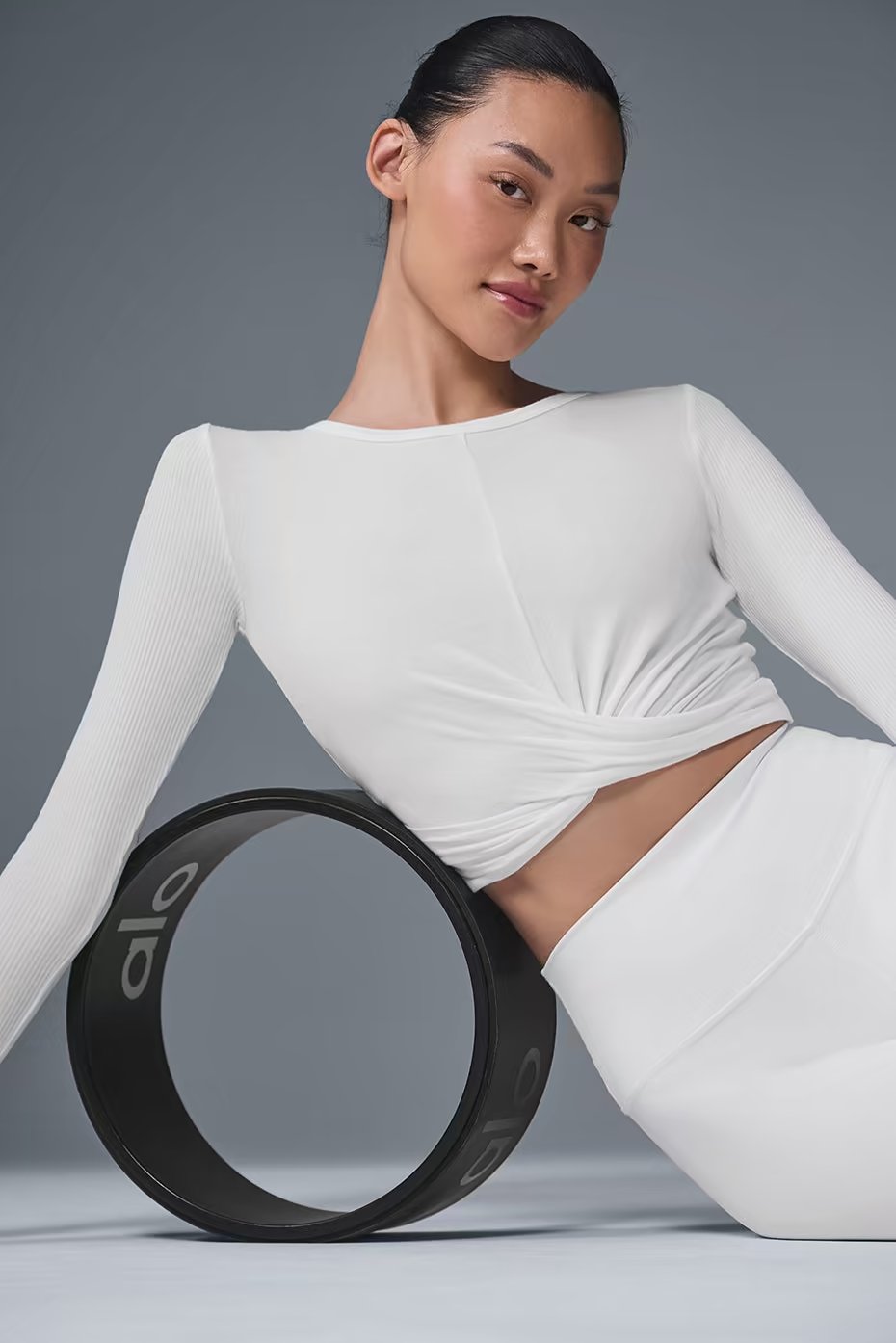 Alo Yoga Cover Long Sleeve Top - White
